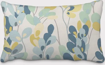 Produktbild von SCHÖNER LEBEN. Kissenhülle Zweige Blätter weiß grün blau Größe 60x80cm (HxB) 60x80cm (HxB) Größe