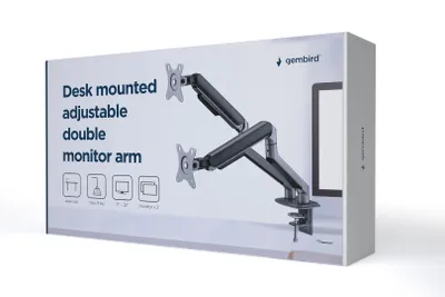 Image de GEMBIRD Gembird MA-DA2-05 support de moniteur 81,3 cm (32") Bureau Gris