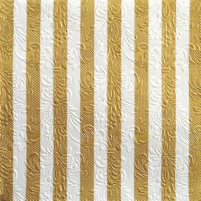 Produktbild von RP 15 Servietten geprägt Elegance Stripes gold/white - Streifen gold/weiß 33x33cm
