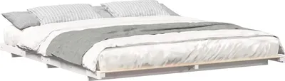 Image de Cadre de lit Blanc 200 x 220 cm Pin massif
