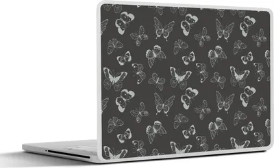 Produktbild von MuchoWow® Laptop Aufkleber Sticker Cover Schmetterlinge - Retro - Design 25x18 cm - Laptop-Deko