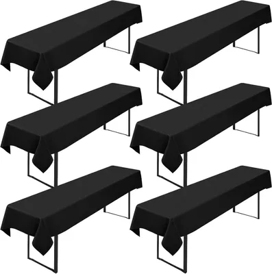 Produktbild von 6er Set Tischdecken für Biertische, Schwarz, 100x250 cm, für 50-70 cm Tischbreite