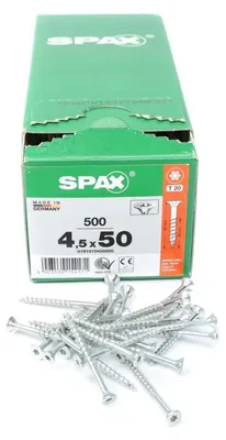 Produktbild von SPAX Senkkopfschraube WIROX Teilgewinde T20 4,5x50 VPE 500