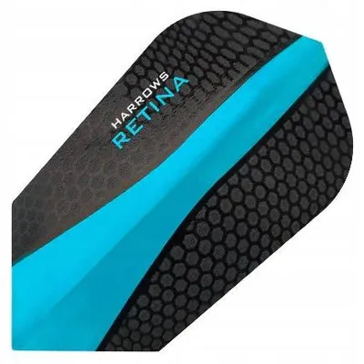 Produktbild von Harrows Retina Dartpfeil-Flights Slim Schwarz-Aqua 3 Stück