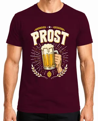 Imagen del producto de Camiseta para hombre, estilo retro, con motivos de cerveza, jarra de  , fiesta, lúpulo. Color burdeos, talla XXL
