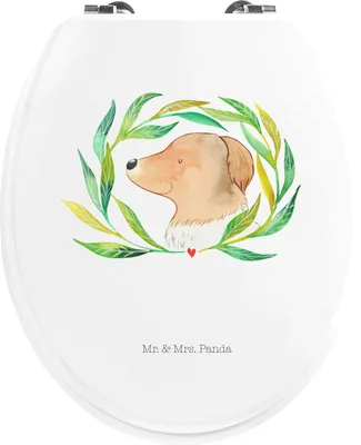 Produktbild von Mr. & Mrs. Panda WC Sitz Hund Blumen - Weiß - Geschenk, Brille, Niedlich, Klodeckel, Sprüche, Hundekopf, Klobrille, WC-Sitz, Toilettenbrille, Hunde, Ranke