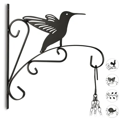 Produktbild von 6 tlg. Blumen Set, 3 Blumenhaken mit Tier-Motiven, Blumenampel, 3 Hängekörbe, Wandhaken, Pflanzenhalter, Wandhalterung