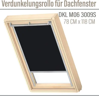 Produktbild von OUTLET VELUX DKL M06 3009S Verdunkelungsrollo 78x118 Seitenschienen Schwarz