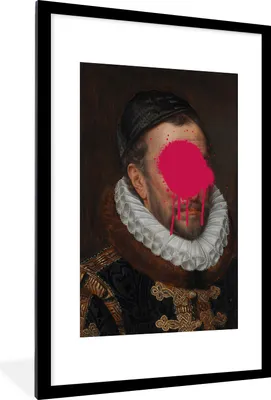 Produktbild von MuchoWow® MuchoWow® Gerahmtes Poster Wilhelm von Oranien - Adriaen Thomasz - Rosa 60x90 cm - Poster mit zchwarzem Bilderrahmen - Dekoration - Wandposter Wohnzimmer - Hochwertig