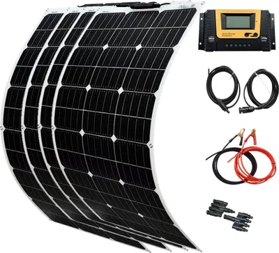 Obrázok produktu pre Solárny panel, flexibilný dizajn, vysoká účinnosť, 400 W s regulátorom