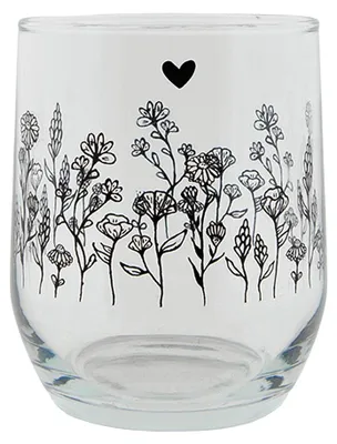 Immagine prodotto di Bicchiere d'acqua Clayre & Eef 300 ml fiori di vetro
