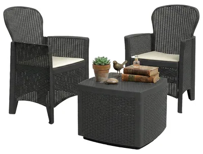 Immagine prodotto di Dmora set Salotto da Esterno Dakain Grigio, 2 Posti Impermeabile, Idrorepellente, Lavabile  Italy