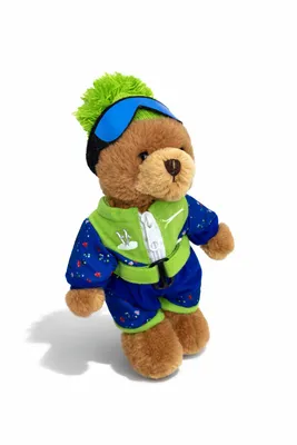 Produktbild von Teddybär Skifahrer 30 cm Kuscheltier Plüschtier Stofftier mit Ski Outfit Winter Geschenk für Kinder