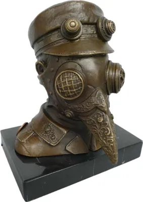 Produktbild von Bronzeskulptur Bronzefigur Steampunk des Pestarztes