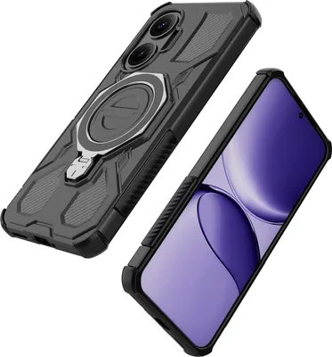 Obrázek produktu pro Odolný kryt na mobil pro Xiaomi Poco F7/Redmi Turbo 4 Pro, robustní pouzdro s prstenovým stojánkem, magnetický držák a stojánkem Černý