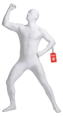 Produktbild von Morphsuits Weißer Morphsuit für Erwachsene, Ganzkörperanzug Herren Damen, Faschingskostüm - L (163cm-175cm)