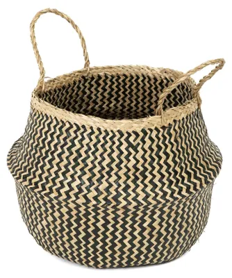 Aufbewahrungskorb aus Seegras, Schwarz, 45 x 0,2 x 32 cm