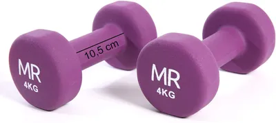 Zdjęcie produktu dla Rebecca Mobili Obciążniki Hantle Fioletowe Trening BodyBuilding Gym 2 x 4 kg
