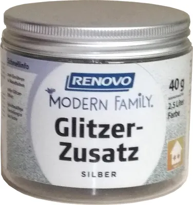 Produktbild von 40g Renovo Glitzerzusatz, Modern Family, Silber