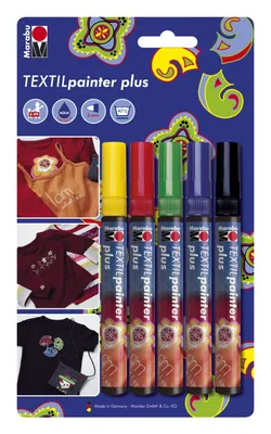 Produktbild von Textil Painter plus 5er-Blister-Sortierung 5 x 3 mm.