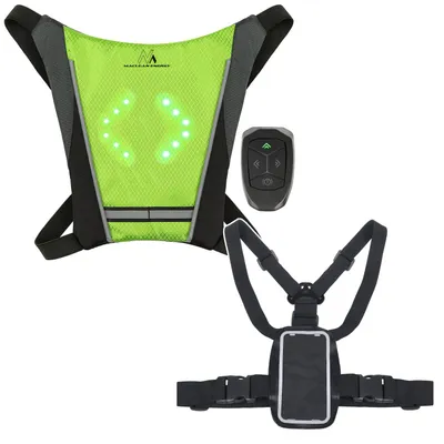 Produktbild von Rucksack mit LED-Signalleuchte, mit Fernbedienung wasserdicht: Fernbedienung IPx5 Rucksack IPX2 + Sportgurt für Maclean-Handy universell MC-446