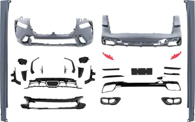 Obrázek produktu pro Bodykit pro BMW X7 G07 LCI 2023- M Design nárazník koncovky výfuku boční prahy.