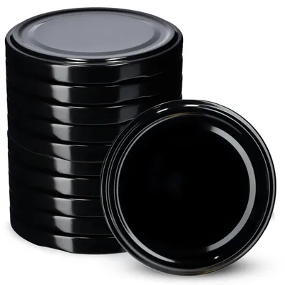 Produktbild von Set mit 10 Ersatzdeckeln für Einmachgläser und Marmeladengläser, Ø 66 mm, schwarz