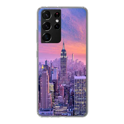 Produktbild von MuchoWow® Handyhülle Schutzhülle Hülle für Samsung Galaxy S21 Ultra New York - Farben - Skyline Silikon Softcase Handy Hülle - Mobiltelefon