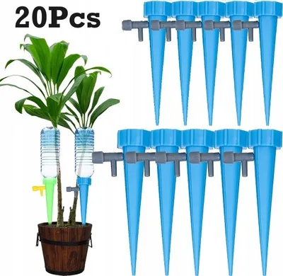 Produktbild von Bewässerungssystem - 20 Stück Automatisch Bewässerung Set, Instellbar Einfaches Zum Gießen,Perfekt für Garten Pflanzen Bewässerung Blumen Gewächshäuser und Urlaub Blau