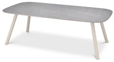 Produktbild von Casa Padrino Luxus Gartentisch Grau / Sandfarben 220 x 120 x H. 75,5 cm - Rechteckiger Garten Esstisch mit Keramik Tischplatte - Garten & Terrassen Möbel - Luxus Outdoor Möbel