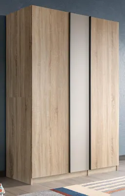 Produktbild von Kleiderschrank "Girona" in Sonoma Eiche und Kaschmir Drehtürenschrank 3-türig 130 x 183 cm