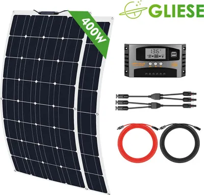 Produktbild von 400W Flexible Solarpanel-Kit Monokristallin Solarmodule 18V Solar Set für Wohnmobil Boot Camp