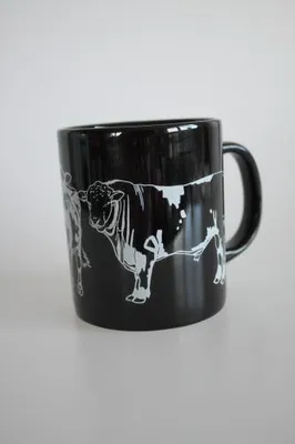 Produktbild von Tasse Kaffeebecher mit Print Kuh Bulle Rind Ochse 57431 schwarz