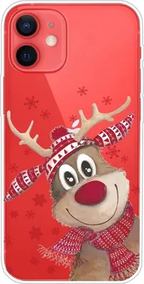 Produktbild von Weihnachtsglashülle Für Iphone 12/12 Pro Transparent Rentier