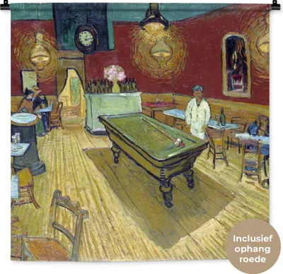 Produktbild von MuchoWow® Wandteppich Wandbehang Das Nachtcafé - Vincent van Gogh 90x90 cm Tapisserie Dekoration Wandtuch - Wandaufhänger