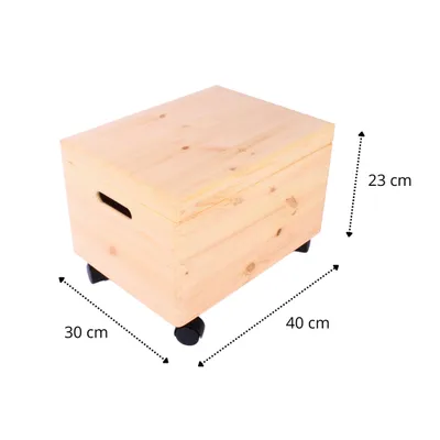 Produktbild von SEVICO Große Holzkiste XXL Aufbewahrungsbox mit Deckel und Rollen | 40x30x23 cm| Erinnerungsbox Baby Holzbox mit Deckel Unlackiert | Bastelkiste mit Griffen | A005-012