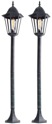 Produktbild von 2x Stehleuchte, Grün, Aluminium, Glas, E27, IP44, H 120 cm