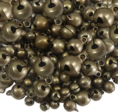 Produktbild von 200 kleine Glöckchen, 6–12 mm, antike Bronze und Kupfer – kreative Dekoration, Schmuck