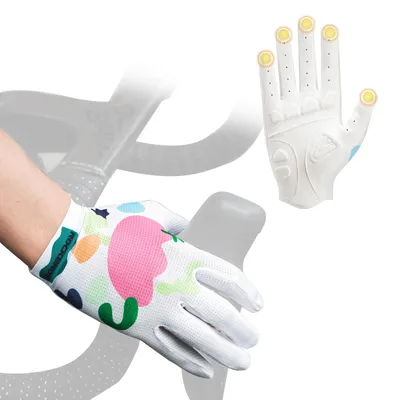 Immagine prodotto di ROCKBROS Guanti da ciclismo per bambini guanti da MTB con touchscreen a dita piene per l'outdoor, ciclismo Fiori colorati L