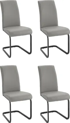 Produktbild von Hermine | Esszimmerstuhl in Grau PU, 4er Pack