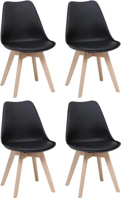 Produktbild von Stühle - Braun - Schwarz - Holzgestell - Kunstleder - Kunststoff - 4er Set