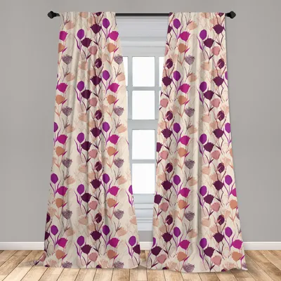 Immagine prodotto di Abakuhaus, tende per finestre, motivi con garofani e tulipani, set di 2 pannelli, 150 x 175 cm