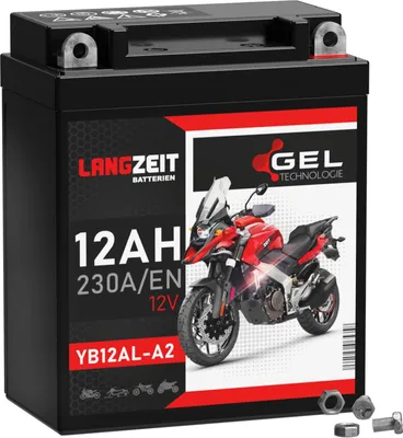 Produktbild von Langzeit Gel Motorradbatterie YB12AL-A2 12Ah 12V