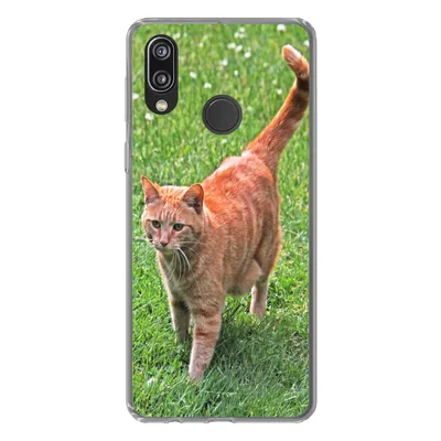 Produktbild von MuchoWow® Handyhülle Schutzhülle Hülle für Huawei P20 Lite (2020) Katze - Rot - Katze - Mädchen - Kinder - Jungen - Kind Silikon Softcase Handy Hülle - Kartenhalter