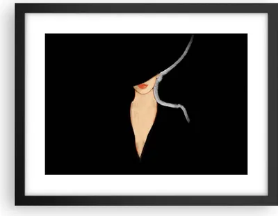 Produktbild von Gerahmtes Poster - Schwarzer Rahmen - Schwarz Frau Hut - 40x30 cm - Wand Bild - Wanddeko - Wandbilder - Kunstposter - Wandposter - Bilderrahmen - Bilder - Kunstdruck - Wandbild - P2BAA40x30-4341