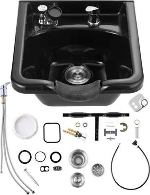 Produktbild von Shampoo Bowl Black ABS Plastic Salon and Spa Hair Sink Beauty