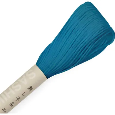 Immagine prodotto di Filo da ricamo Sashiko Olympus, cotone, gomitolo, circa 20 metri, colore 36, blu-verde, prodotto in Giappone