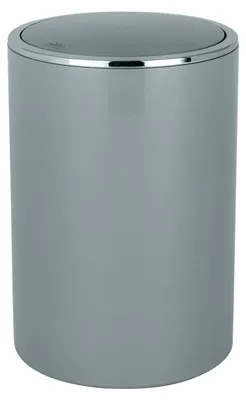 Immagine prodotto di WENKO cestino per rifiuti Inca grigio 5 L coperchio basculante rifiuti cosmetici bagno cucina ospiti WC