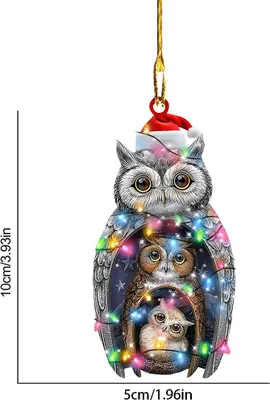 Image de Pendentif de Noël Poulet avec chapeau et écharpe Ornement de Noël suspendu à l'arbre Décoration de fête