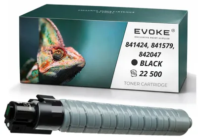 Obrázok produktu pre Kompatibilná tonerová kazeta Evoke pre tlačiarne Ricoh MPC-3001, 3501K, kompatibilná s modelmi 841424, 841579, 842047, čierna, výtlačnosť 22 500 strán, kompatibilná aj s modelmi Aficio MP C3001, C3300, C3501